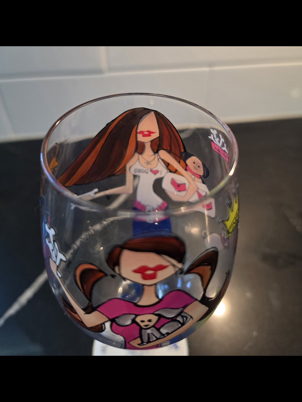 Rare‎ 2010 95 & Sunny Bottom's Up "Pawprints on My Heart" Dog Lover Wine Glass - Picture 5 of 8